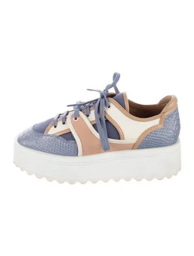 Pre-owned Robert Clergerie Leather Sneakers In White