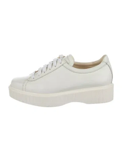 Pre-owned Robert Clergerie Leather Sneakers In White