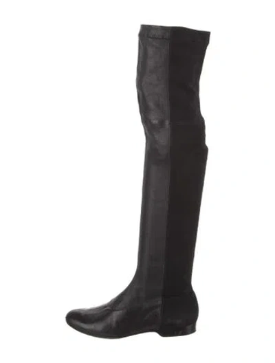 Pre-owned Robert Clergerie Leather Sock Boots In Black