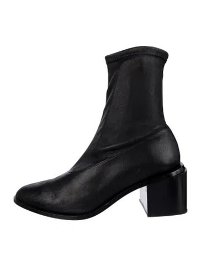 Pre-owned Robert Clergerie Leather Sock Boots In Black