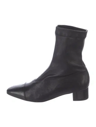 Pre-owned Robert Clergerie Leather Sock Boots In Black