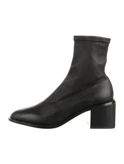 Pre-owned Robert Clergerie Leather Sock Boots In Black