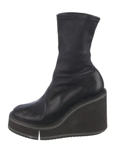 Pre-owned Robert Clergerie Leather Sock Boots In Blue