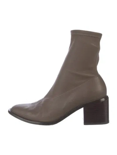 Pre-owned Robert Clergerie Leather Sock Boots In Brown