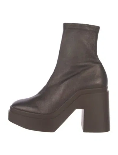 Pre-owned Robert Clergerie Leather Sock Boots In Brown