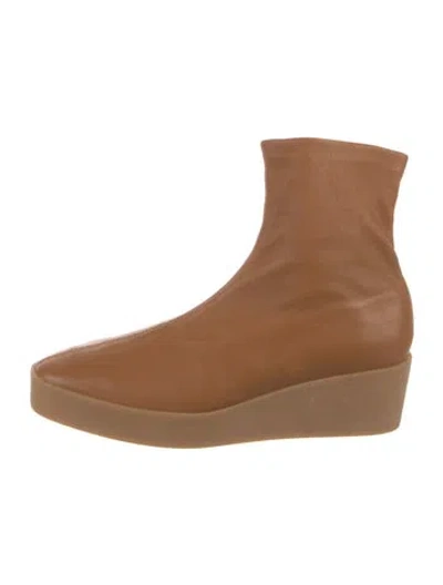 Pre-owned Robert Clergerie Leather Sock Boots In Neutral