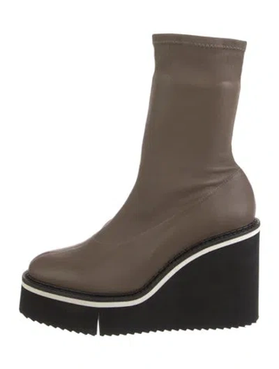 Pre-owned Robert Clergerie Leather Sock Boots In Neutral