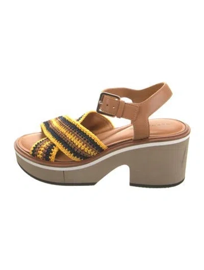 Pre-owned Robert Clergerie Leather Striped Sandals In Multicolor