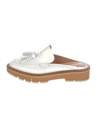 Pre-owned Robert Clergerie Leather Tassel Accents Loafers In White