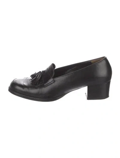 Pre-owned Robert Clergerie Leather Tassel Accents Pumps In Black