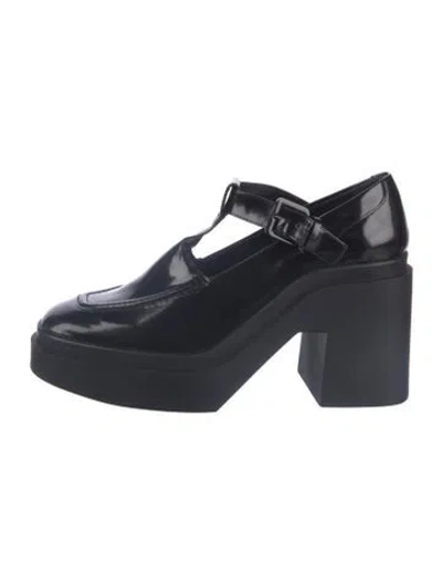 Pre-owned Robert Clergerie Leather T-strap Pumps In Black
