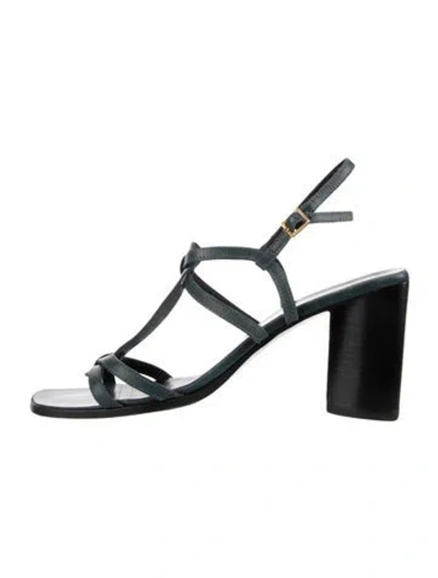 Pre-owned Robert Clergerie Leather T-strap Sandals In Blue