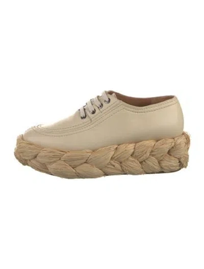 Pre-owned Robert Clergerie Lozy Leather Oxfords In Neutral