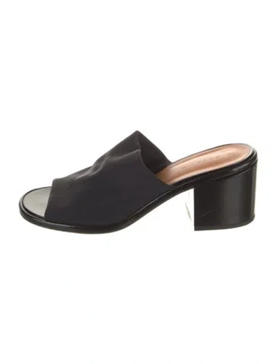 Pre-owned Robert Clergerie Mesh Accents Slides In Black