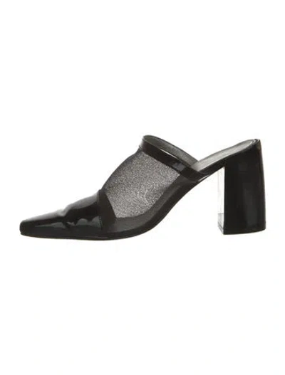 Pre-owned Robert Clergerie Mesh Mules In Black