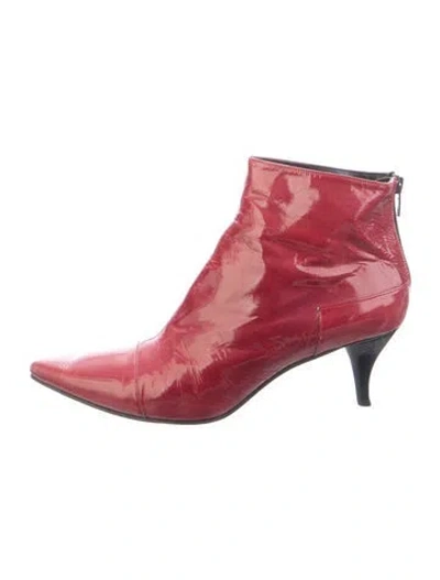 Pre-owned Robert Clergerie Patent Leather Boots In Red