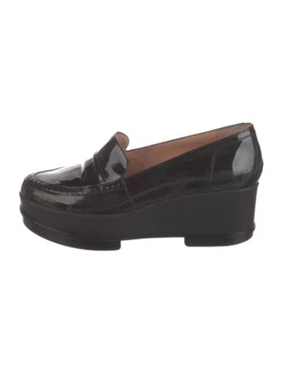 Pre-owned Robert Clergerie Patent Leather Loafers In Black