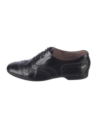 Pre-owned Robert Clergerie Patent Leather Oxfords In Black