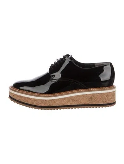 Pre-owned Robert Clergerie Patent Leather Oxfords In Black