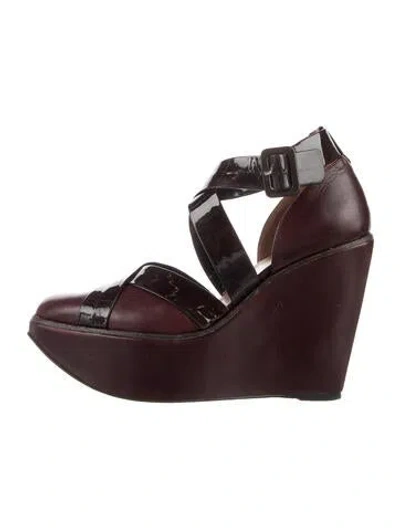 Pre-owned Robert Clergerie Patent Leather Pumps In Burgundy