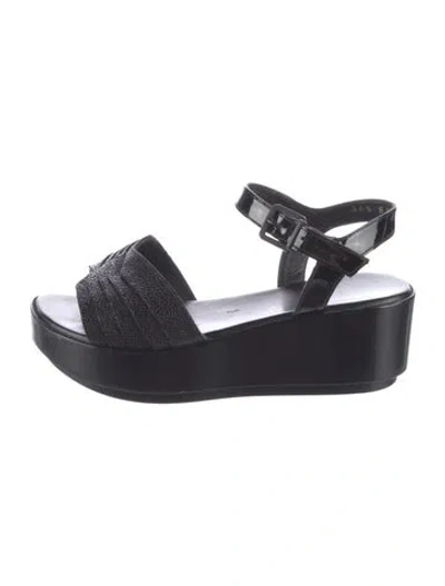 Pre-owned Robert Clergerie Patent Leather Sandals In Black