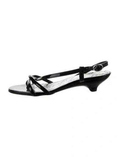 Pre-owned Robert Clergerie Patent Leather Sandals In Black