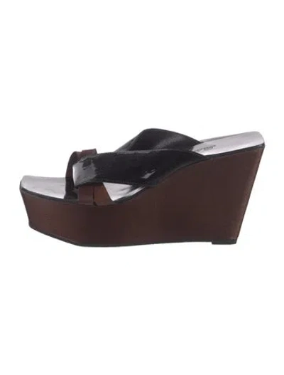 Pre-owned Robert Clergerie Patent Leather Sandals In Black/brown