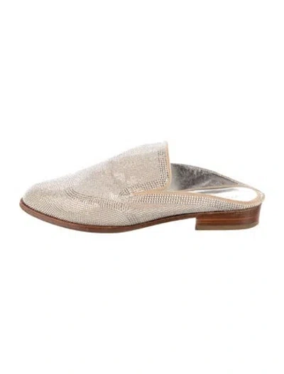 Pre-owned Robert Clergerie Patterned Studded Accents Mules In Neutrals/silver