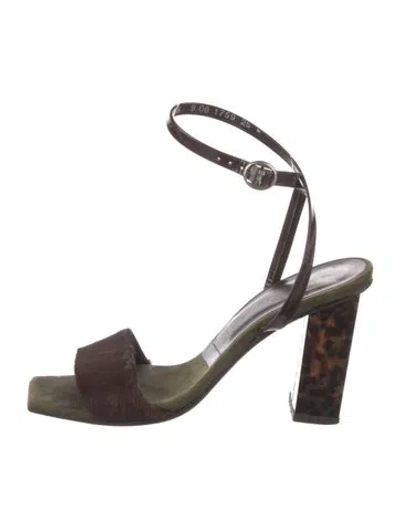 Pre-owned Robert Clergerie Ponyhair Sandals In Multi