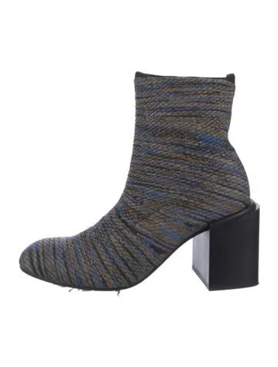 Pre-owned Robert Clergerie Printed Sock Boots In Blue