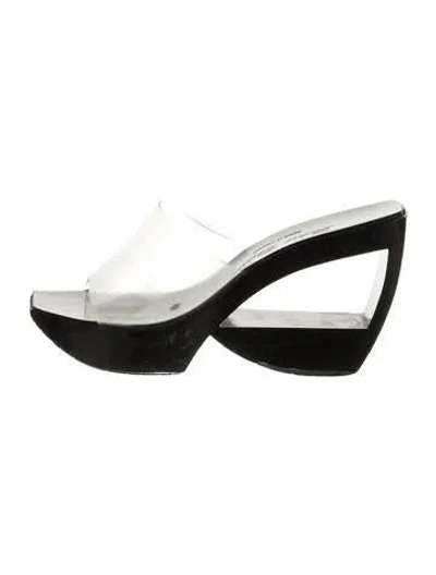 Pre-owned Robert Clergerie Pvc Slides In Black