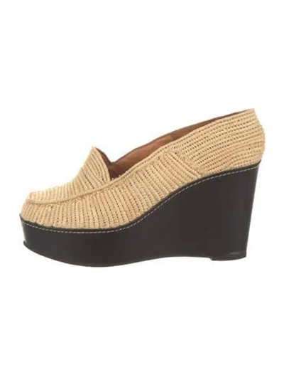Pre-owned Robert Clergerie Raffia Colorblock Pattern Pumps