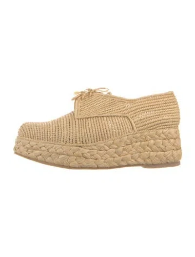 Pre-owned Robert Clergerie Raffia Espadrille Sneakers In Neutral