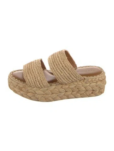 Pre-owned Robert Clergerie Raffia Espadrilles In Neutrals