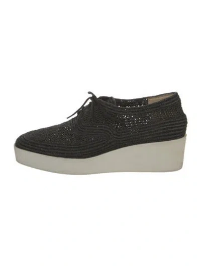 Pre-owned Robert Clergerie Raffia Mules In Black