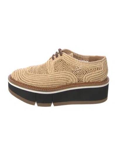 Pre-owned Robert Clergerie Raffia Oxfords In Neutral