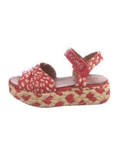 Pre-owned Robert Clergerie Raffia Patterned Espadrilles