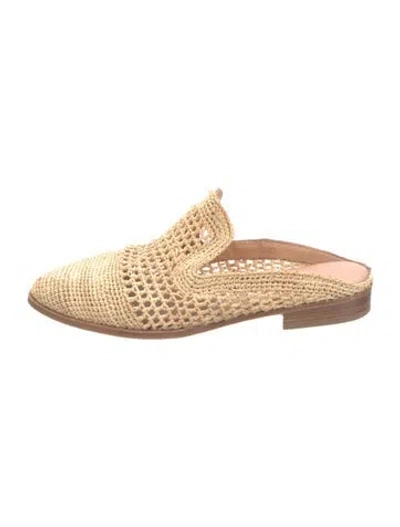 Pre-owned Robert Clergerie Raffia Patterned Mules In Neutrals