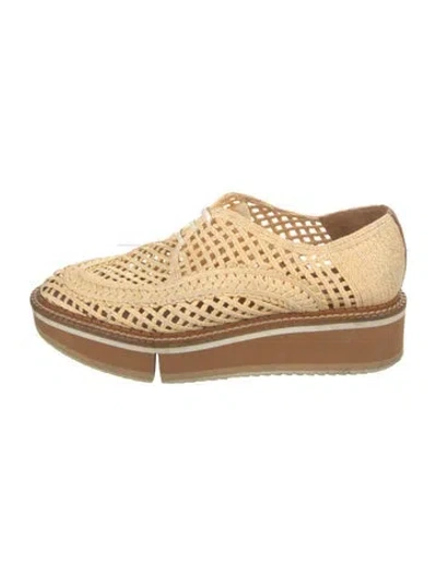 Pre-owned Robert Clergerie Raffia Patterned Oxfords In Neutrals