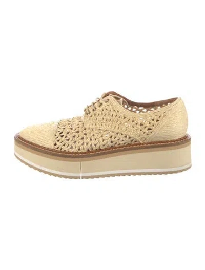 Pre-owned Robert Clergerie Raffia Patterned Sneakers In Neutrals