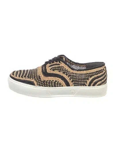 Pre-owned Robert Clergerie Raffia Printed Sneakers
