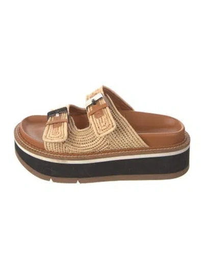Pre-owned Robert Clergerie Raffia Slides