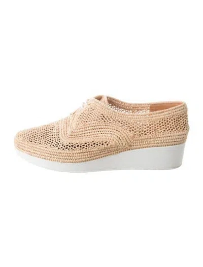 Pre-owned Robert Clergerie Raffia Sneakers In Neutrals