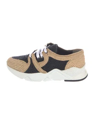 Pre-owned Robert Clergerie Silvi Colorblock Sneakers In Neutral