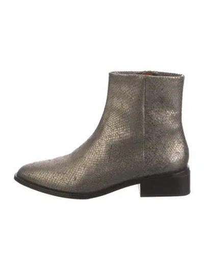 Pre-owned Robert Clergerie Snakeskin Animal Print Boots In Metallic