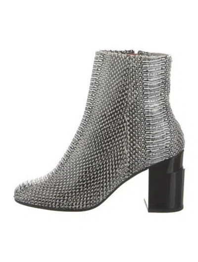 Pre-owned Robert Clergerie Snakeskin Boots W/ Tags In Black