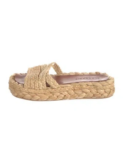 Pre-owned Robert Clergerie Straw Animal Print Espadrilles In Neutral