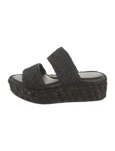 Pre-owned Robert Clergerie Straw Espadrilles In Black