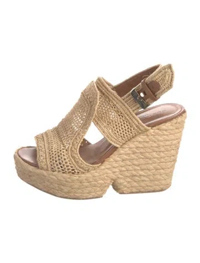 Pre-owned Robert Clergerie Straw Espadrilles In Brown