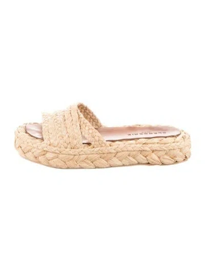 Pre-owned Robert Clergerie Straw Espadrilles In Neutral